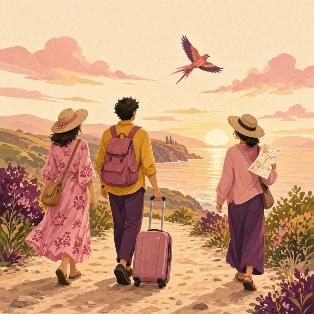 Friends heading off on a trip together